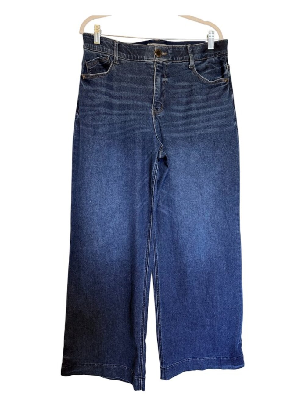 Wit & Wisdom “Sam” High Waist Wide Leg Jeans – 12 Petite – Indigo Artisanal